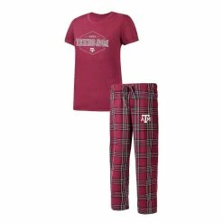 Best deal π€© Women's Concepts Sport Maroon/Black Texas A&M Aggies Badge T-Shirt & Flannel Pants Sleep Set β¨