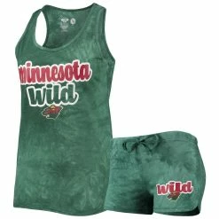 Brand new β€οΈ Women's Concepts Sport Green Minnesota Wild Billboard Racerback Tank Top & Shorts Set π₯