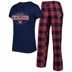 Best Pirce ⭐ Women's Concepts Sport Navy/Red Houston Texans Badge T-Shirt & Pants Sleep Set ✨