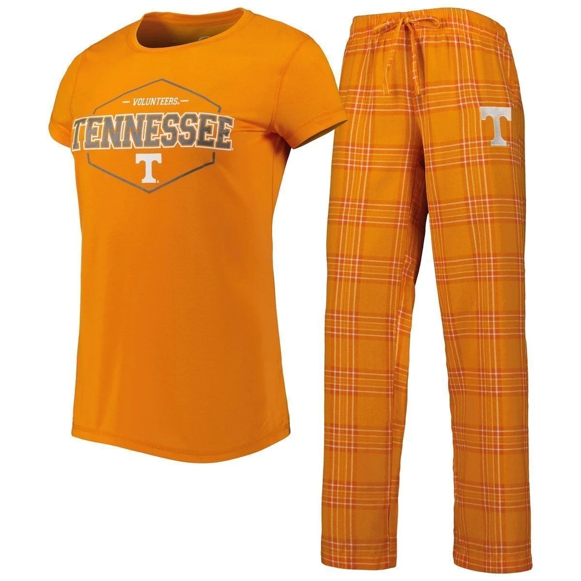 Buy π Women's Concepts Sport Tennessee Orange/White Tennessee Volunteers Badge T-Shirt & Flannel Pants Sleep Set π₯° - Image 2