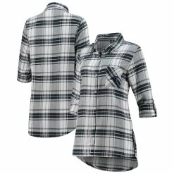 Cheap β€οΈ Women's Concepts Sport Charcoal/Gray Carolina Panthers Accolade Flannel Long Sleeve Button-Up Nightshirt π₯°