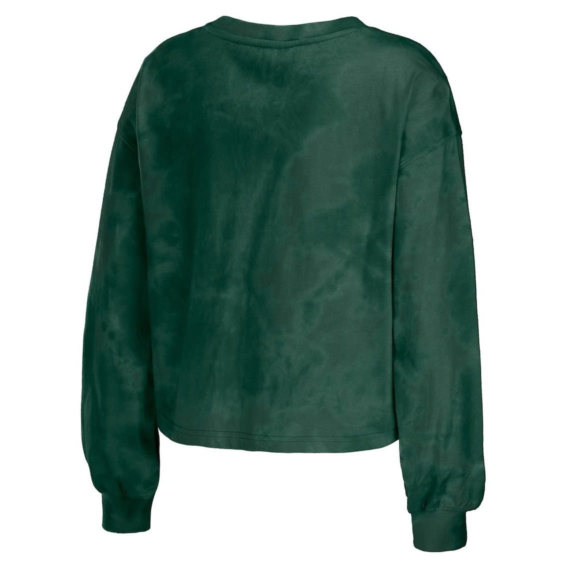 Coupon π Women's WEAR By Erin Andrews Green Green Bay Packers Tie-Dye Cropped Pullover Sweatshirt & Shorts Lounge Set 𧨠- Image 4