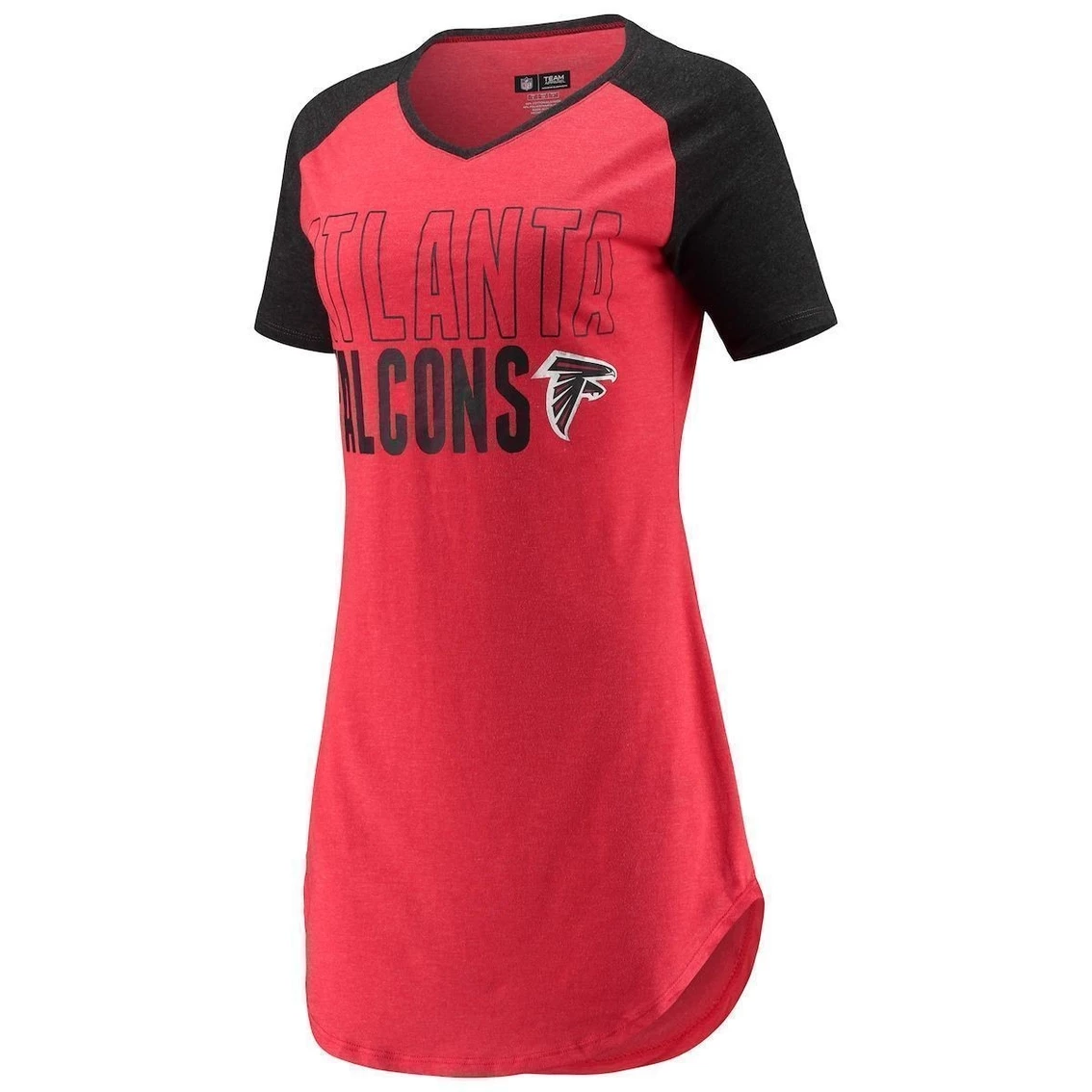 Buy π Women's Concepts Sport Red/Heathered Black Atlanta Falcons Meter Raglan V-Neck Knit Nightshirt β€οΈ - Image 3