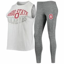 Cheapest 🎉 Women's Concepts Sport Charcoal/White Ohio State Buckeyes Tank Top & Leggings Sleep Set ✔️