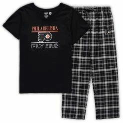 Brand new β¨ Women's Concepts Sport Black Philadelphia Flyers Plus Size Lodge T-Shirt & Pants Sleep Set β€οΈ