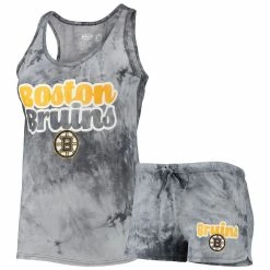 Deals 🎁 Women's Concepts Sport Charcoal Boston Bruins Billboard Racerback Tank Top & Shorts Set 🎉