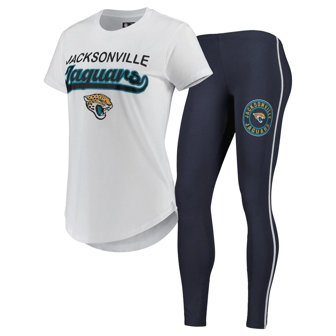Best deal π Women's Concepts Sport White/Charcoal Jacksonville Jaguars Sonata T-Shirt & Leggings Sleep Set π