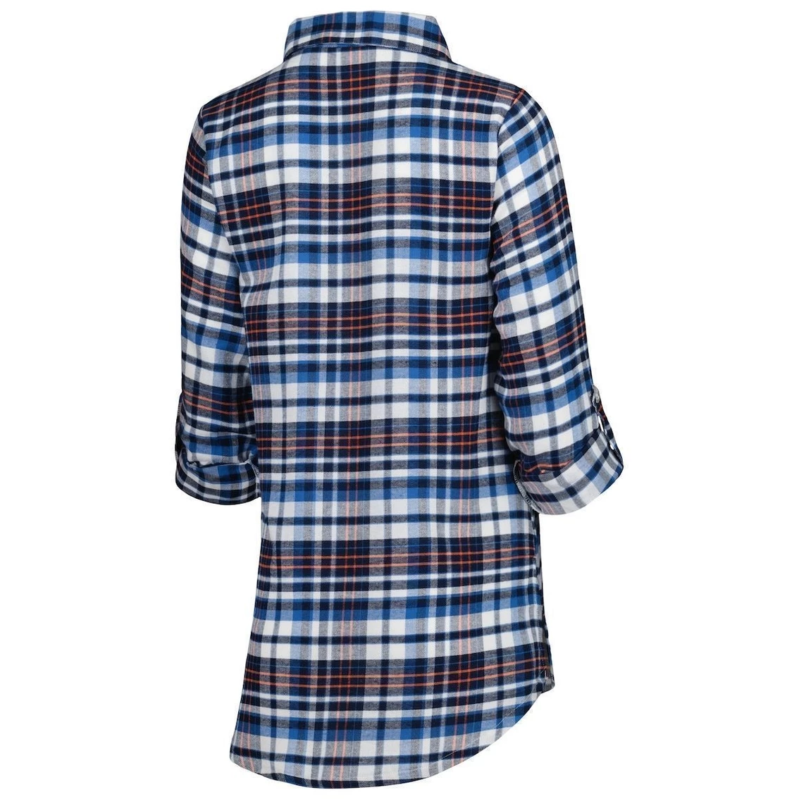 Coupon π Women's Concepts Sport Navy/Orange Chicago Bears Mainstay Flannel Full-Button Long Sleeve Nightshirt π€© - Image 4