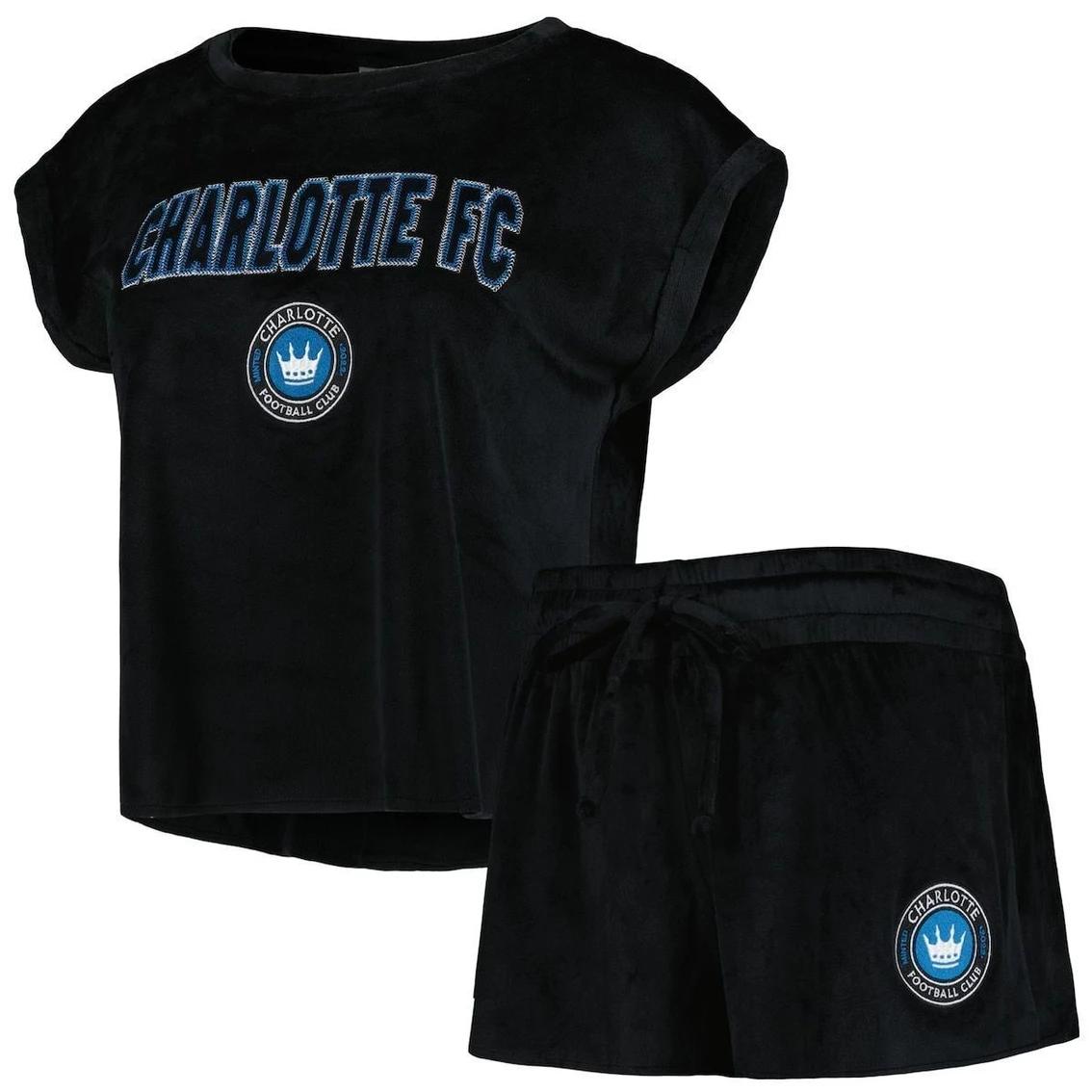 Best Sale β¨ Women's Concepts Sport Black Charlotte FC Intermission T-Shirt And Shorts Sleep Set π - Image 2