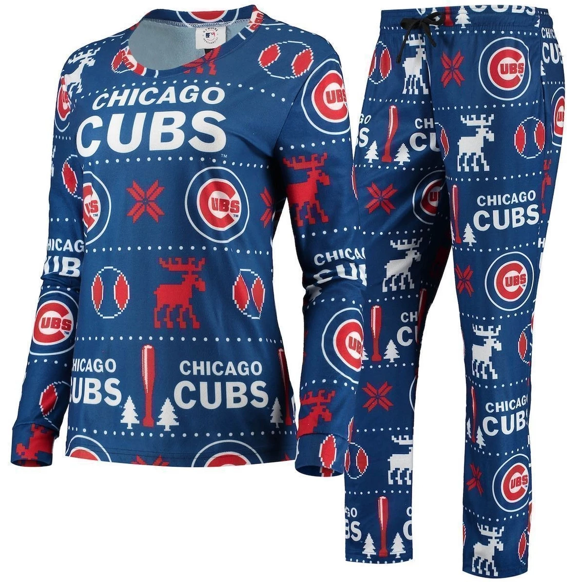 Best Pirce βοΈ Women's FOCO Royal Chicago Cubs Ugly Pajama Set 𧨠- Image 2