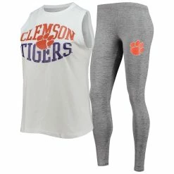 Coupon 🤩 Women's Concepts Sport Charcoal/White Clemson Tigers Tank Top & Leggings Sleep Set ⌛