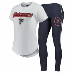 New βοΈ Women's Concepts Sport White/Charcoal Atlanta Falcons Sonata T-Shirt & Leggings Sleep Set β