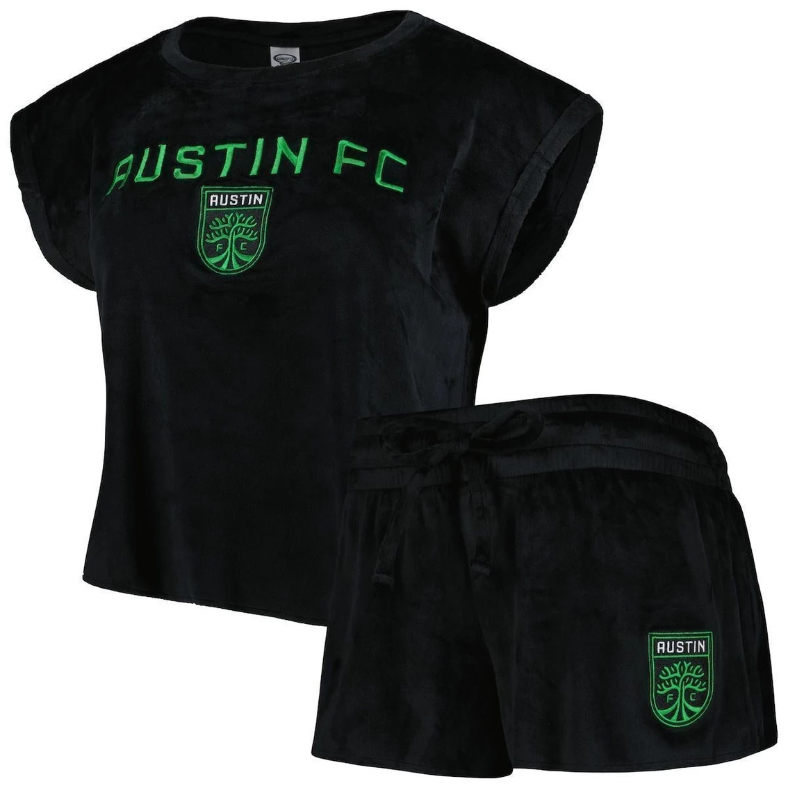 Top 10 β Women's Concepts Sport Black Austin FC Intermission T-Shirt And Shorts Sleep Set β