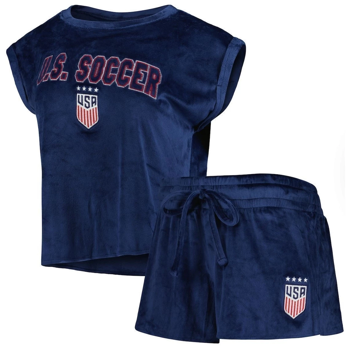 Brand new π Women's Concepts Sport Navy USWNT Intermission T-Shirt And Shorts Sleep Set 𧨠- Image 2