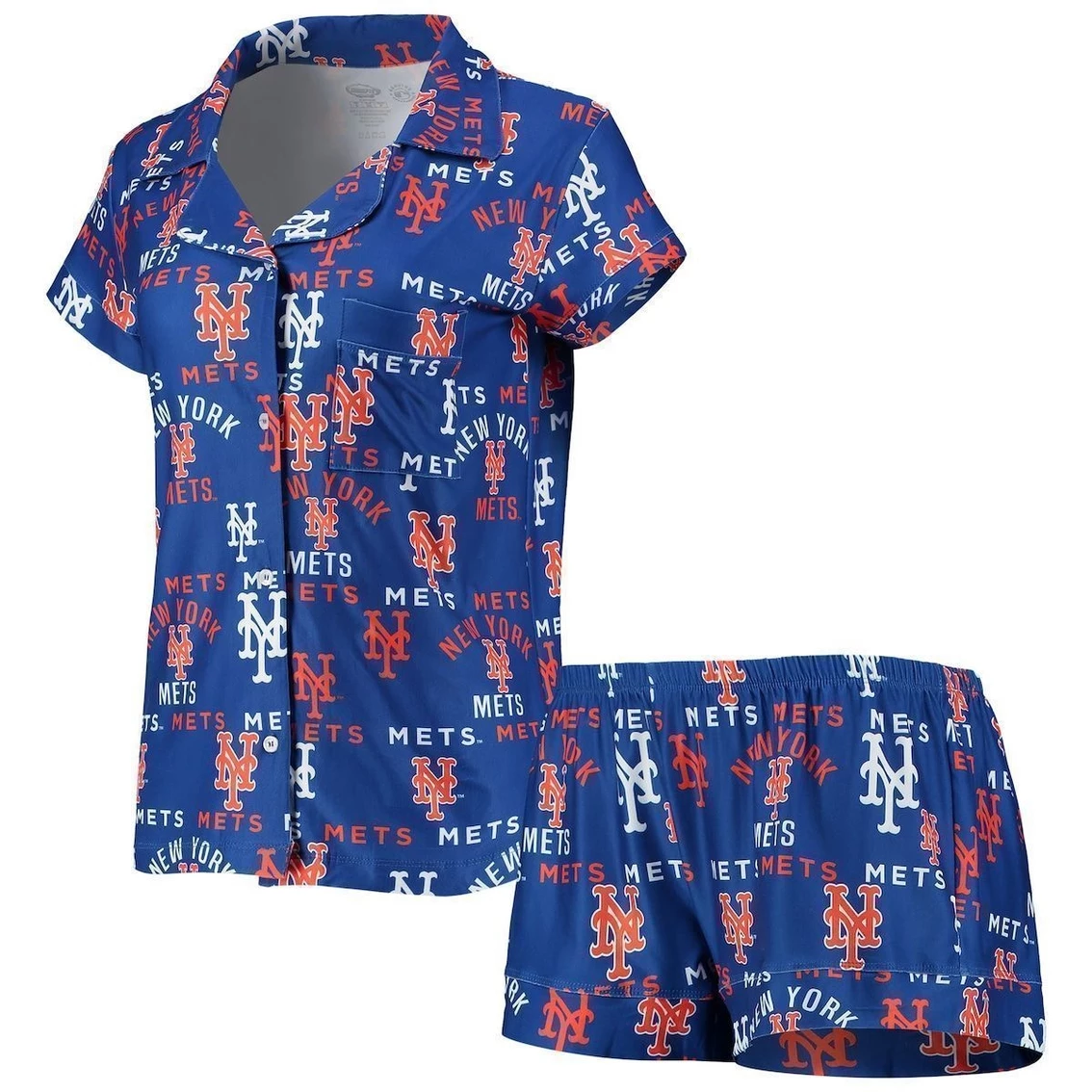 New π Women's Concepts Sport Royal New York Mets Flagship Allover Print Top & Shorts Sleep Set π₯° - Image 2