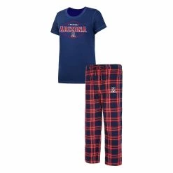 Buy 🛒 Women's Concepts Sport Navy/Red Arizona Wildcats Badge T-Shirt & Flannel Pants Sleep Set 🔔