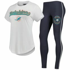 Buy 🥰 Women's Concepts Sport White/Charcoal Miami Dolphins Sonata T-Shirt & Leggings Sleep Set ✨