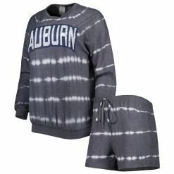 Best deal π Women's Gameday Couture Gray Auburn Tigers All About Stripes Tri-Blend Long Sleeve T-Shirt & Shorts Set β