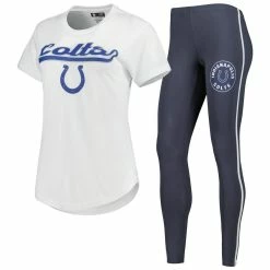 Deals π Women's Concepts Sport White/Charcoal Indianapolis Colts Sonata T-Shirt & Leggings Sleep Set π₯°