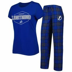 Deals β Women's Concepts Sport Blue/Black Tampa Bay Lightning Badge T-Shirt & Pants Sleep Set π€©