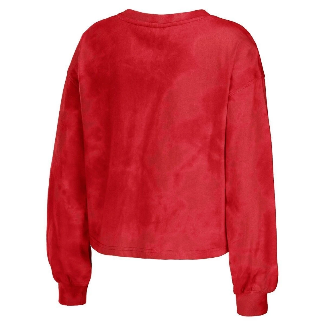 Outlet β€οΈ Women's WEAR By Erin Andrews Red Kansas City Chiefs Tie-Dye Cropped Pullover Sweatshirt & Shorts Lounge Set β - Image 4