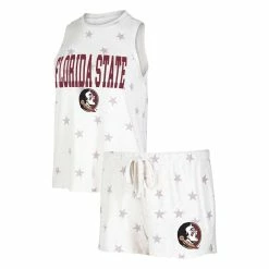 Cheapest π₯ Women's Concepts Sport Cream Florida State Seminoles Agenda Stars Tank Top And Shorts Sleep Set π₯