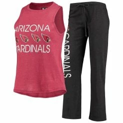 Top 10 🤩 Women's Concepts Sport Black/Cardinal Arizona Cardinals Muscle Tank Top & Pants Sleep Set 🤩