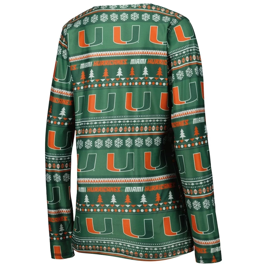 Best deal π― Women's Concepts Sport Green Miami Hurricanes Holiday Long Sleeve T-Shirt And Pants Sleep Set π - Image 4