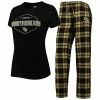 Discount 🛒 Women's Concepts Sport Black/Gold UCF Knights Badge T-Shirt & Flannel Pants Sleep Set 🎉