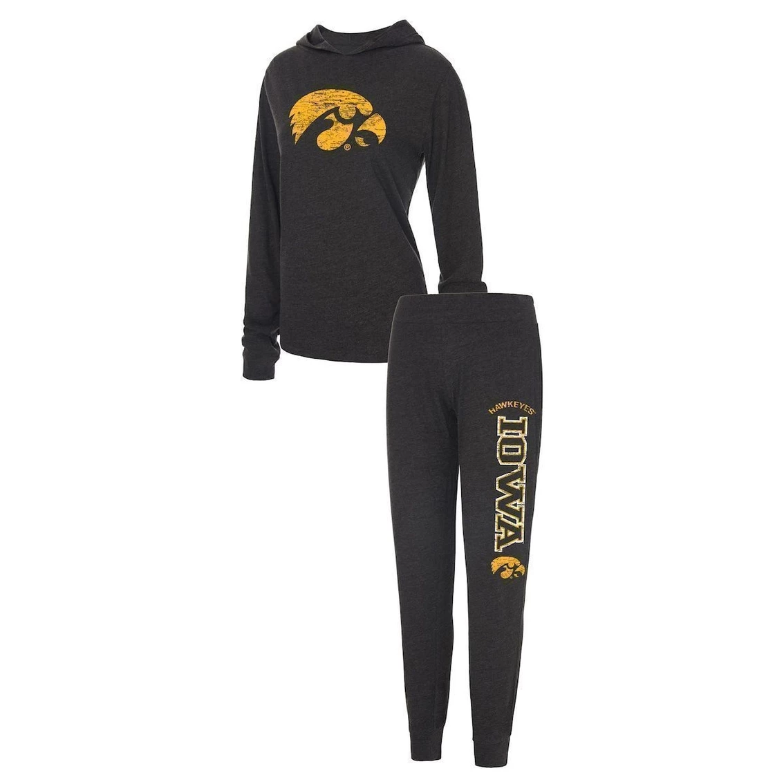 Best reviews of π Women's Concepts Sport Black Iowa Hawkeyes Long Sleeve Hoodie T-Shirt & Pants Sleep Set β€οΈ