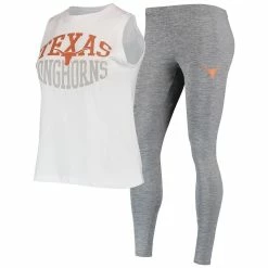 Best Sale ⌛ Women's Concepts Sport Charcoal/White Texas Longhorns Tank Top & Leggings Sleep Set 😉