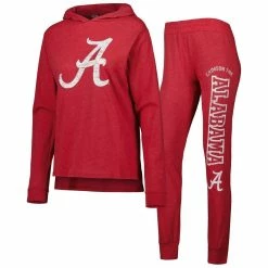Brand new 😀 Women's Concepts Sport Crimson Alabama Crimson Tide Long Sleeve Hoodie T-Shirt & Pants Sleep Set 🥰