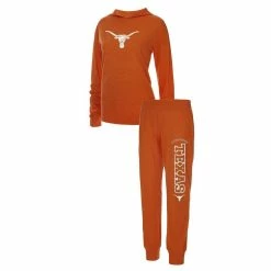 Best deal 💯 Women's Concepts Sport Texas Orange Texas Longhorns Long Sleeve Hoodie T-Shirt & Pants Sleep Set 🔥