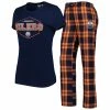 Flash Sale 👏 Women's Concepts Sport Navy/Orange Edmonton Oilers Badge T-Shirt & Pants Sleep Set ✨