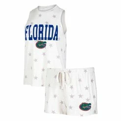 Flash Sale 🧨 Women's Concepts Sport Cream Florida Gators Agenda Stars Tank Top And Shorts Sleep Set 😍