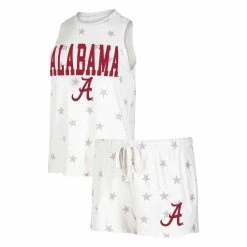 Buy ⌛ Women's Concepts Sport Cream Alabama Crimson Tide Agenda Stars Tank Top And Shorts Sleep Set ✨