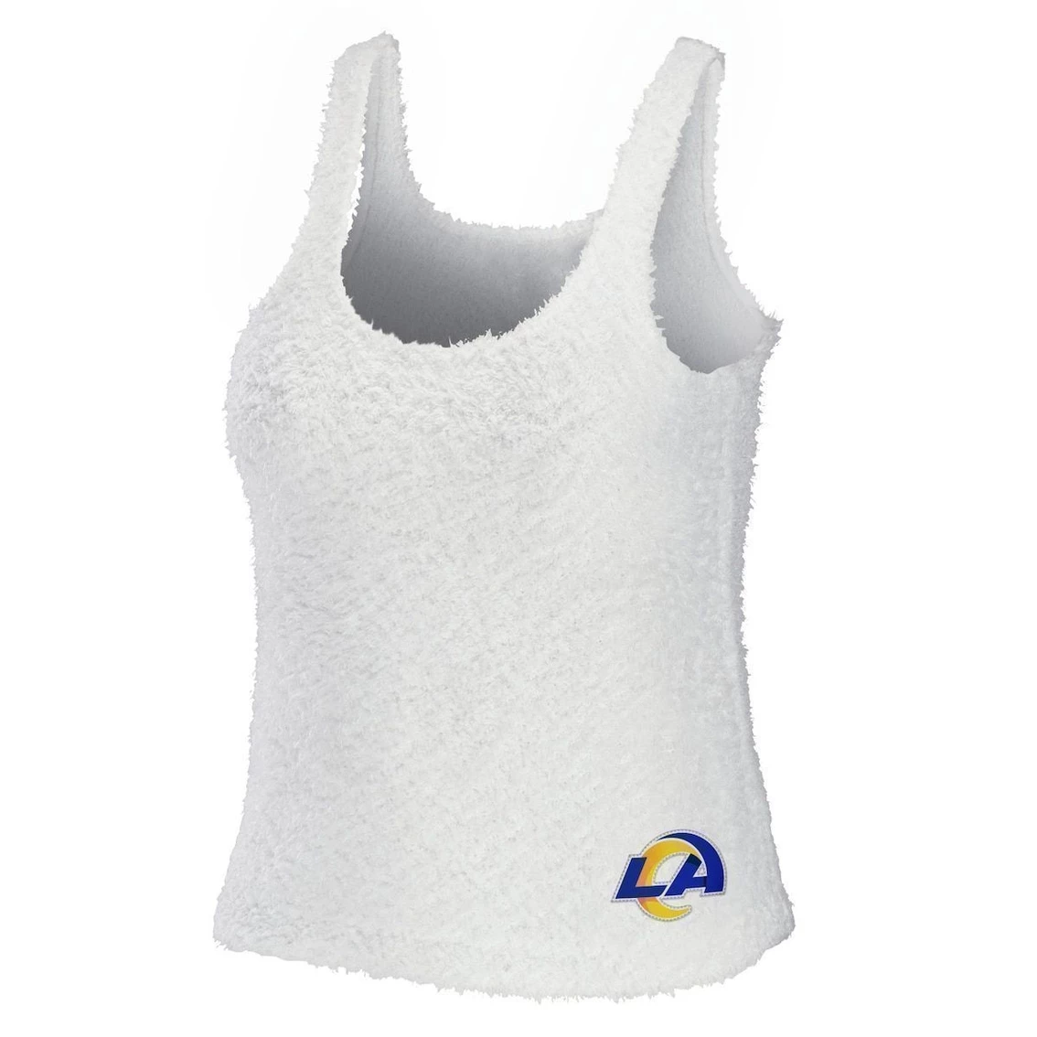 Best Sale β€οΈ Women's WEAR By Erin Andrews Cream Los Angeles Rams Cozy Scoop Neck Tank Top & Pants Sleep Set π - Image 3