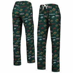 Hot Sale 😍 Women's Concepts Sport Green Minnesota Wild Breakthrough Allover Logo Sleep Pants ✨