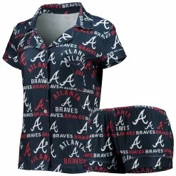 Best reviews of 😉 Women's Concepts Sport Navy Atlanta Braves Flagship Allover Print Top & Shorts Sleep Set 😀