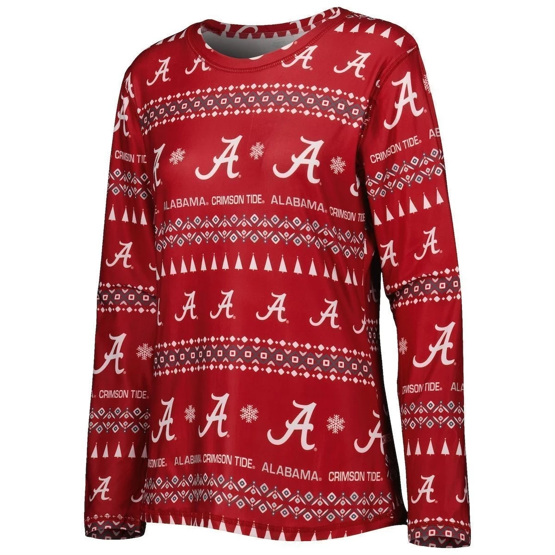Hot Sale π Women's Concepts Sport Crimson Alabama Crimson Tide Flurry Ugly Sweater Long Sleeve T-Shirt & Pants Sleep Set π - Image 3