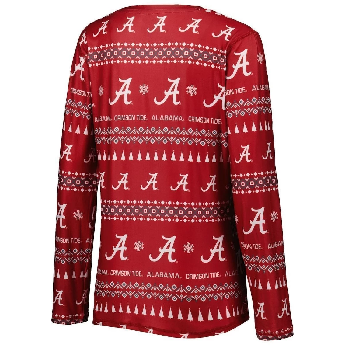 Hot Sale π Women's Concepts Sport Crimson Alabama Crimson Tide Flurry Ugly Sweater Long Sleeve T-Shirt & Pants Sleep Set π - Image 4