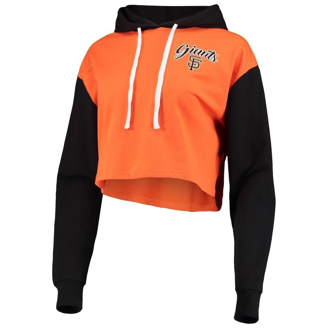 Wholesale π Women's FOCO Orange/Black San Francisco Giants Color-Block Pullover Hoodie & Shorts Lounge Set β - Image 3