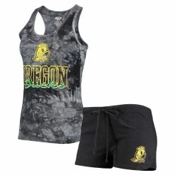 Promo ✨ Women's Concepts Sport Charcoal Oregon Ducks Billboard Tie-Dye Tank Top & Shorts Set 💯