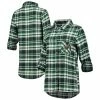 Outlet ⌛ Women's Concepts Sport Green Minnesota Wild Mainstay Flannel Full-Button Long Sleeve Nightshirt 👏