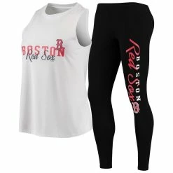 Cheapest 🌟 Women's Concepts Sport White/Black Boston Red Sox Sonata Tank Top & Leggings Set ⭐