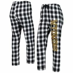 New 🔥 Boxercraft 👩 Women's Black/White Wyoming Cowboys Haley Flannel Sleep Pants 😀