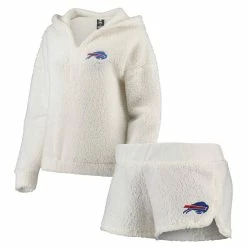 Deals π Women's Concepts Sport Cream Buffalo Bills Fluffy Hoodie Top & Shorts Set βοΈ