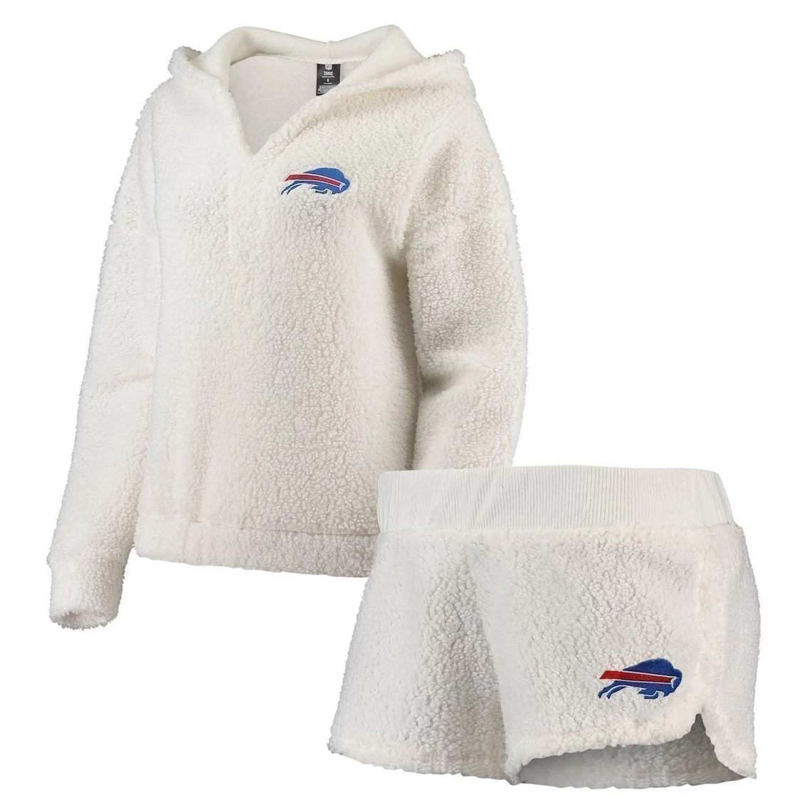 Deals π Women's Concepts Sport Cream Buffalo Bills Fluffy Hoodie Top & Shorts Set βοΈ