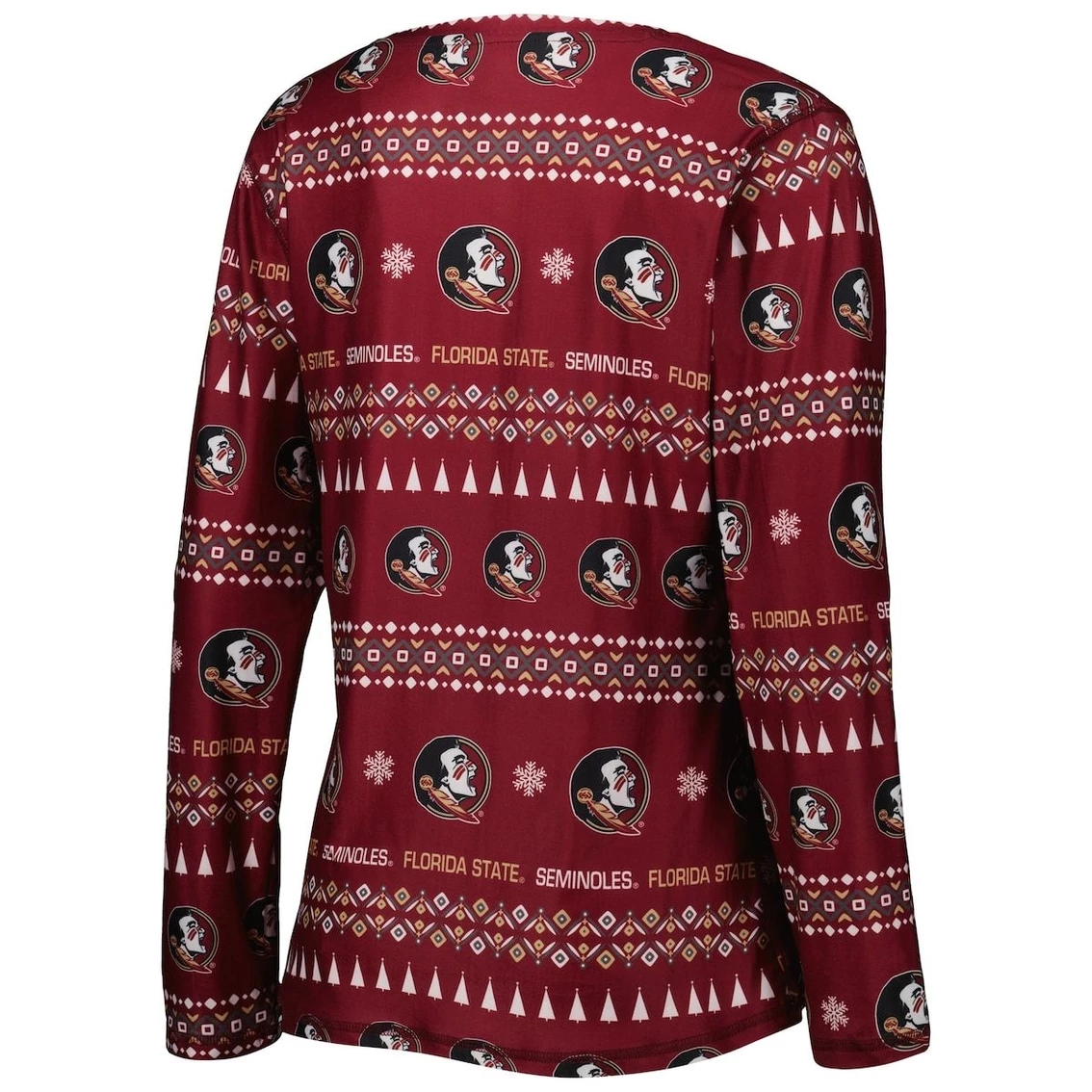 Best Sale π₯° Women's Concepts Sport Garnet Florida State Seminoles Flurry Ugly Sweater Long Sleeve T-Shirt & Pants Sleep Set π - Image 4