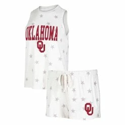 Brand new π Women's Concepts Sport Cream Oklahoma Sooners Agenda Stars Tank Top And Shorts Sleep Set βοΈ